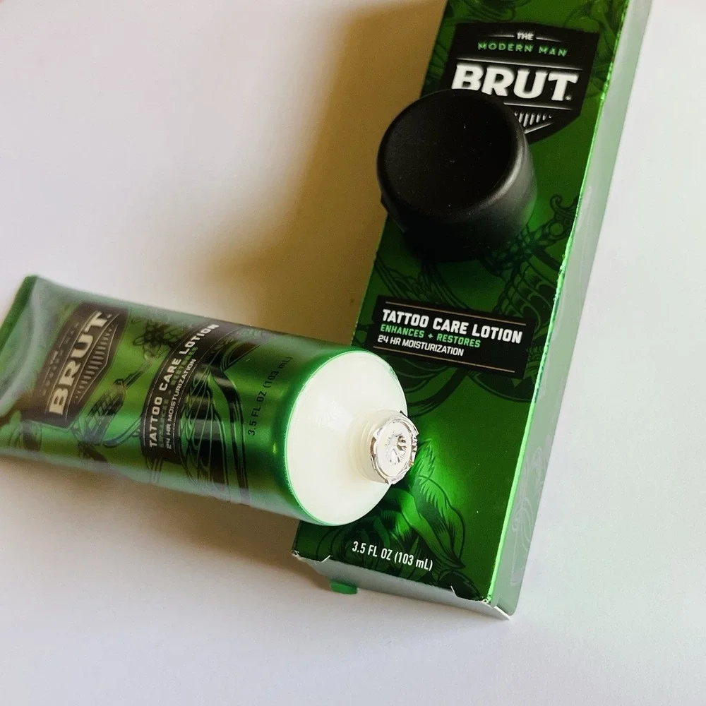 Brut Tattoo Care Lotion 3.5oz New In Box 24HR Moisturizing Enhancing Cream